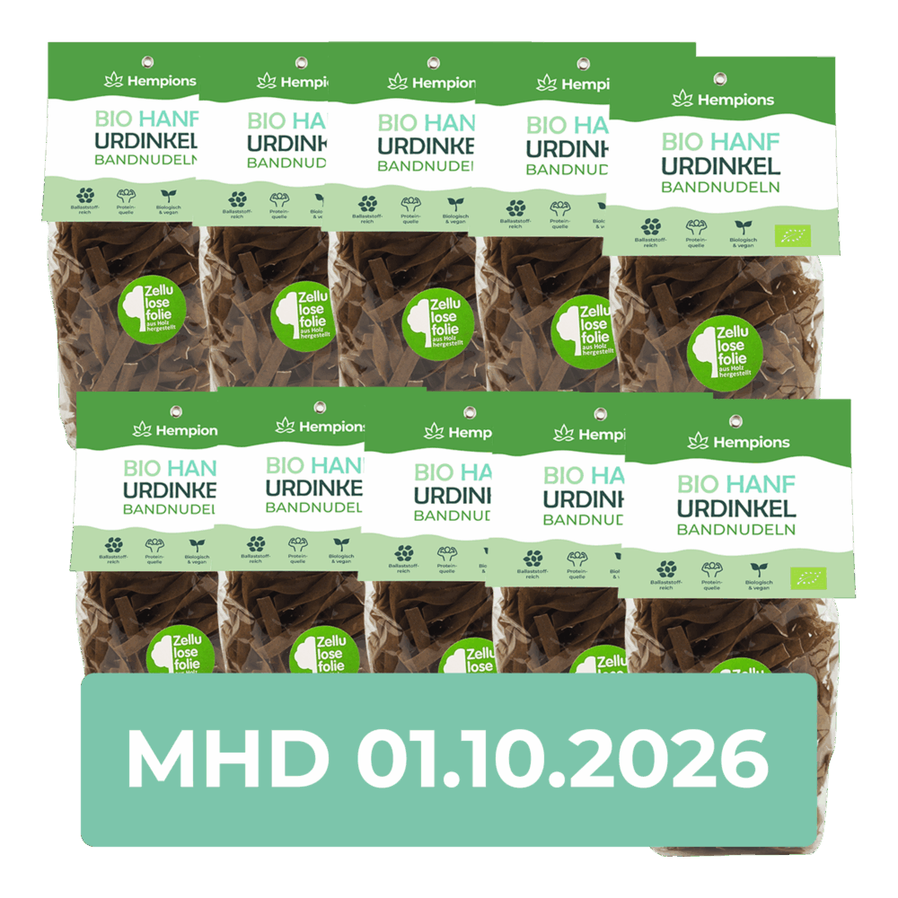 Bio Hanf Urdinkel Bandnudeln - 10 x 250 g - MHD 01.10.2026